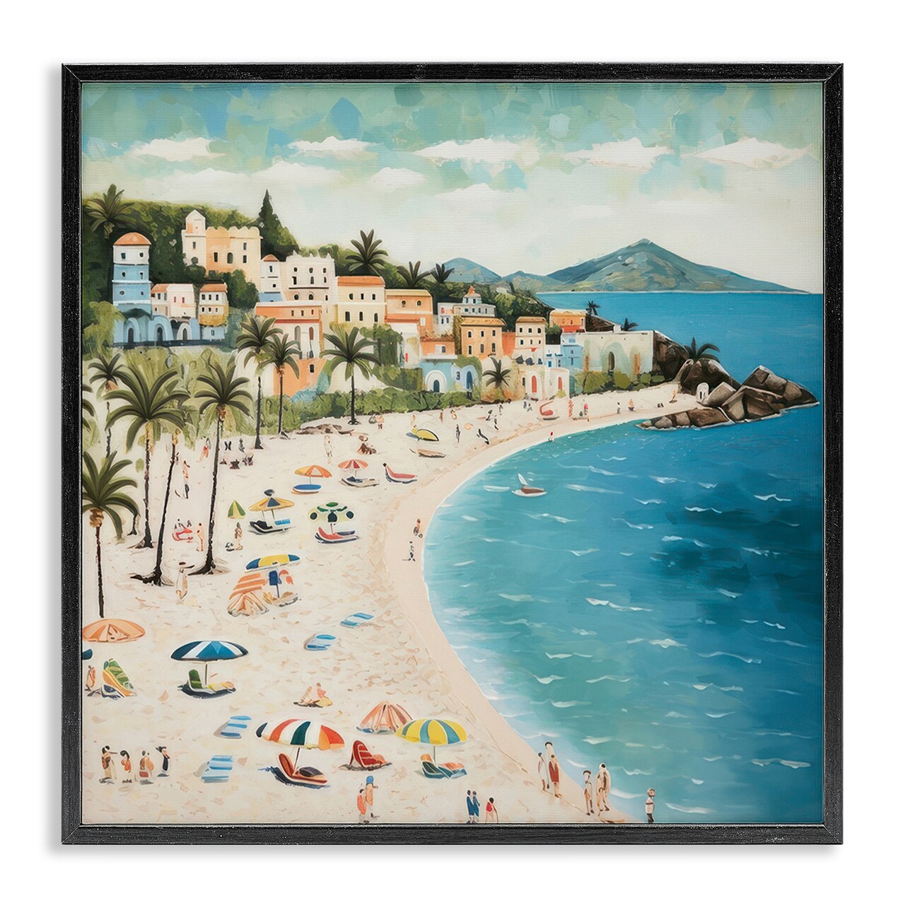 Stupell Industries Beach Water's Edge Framed Giclee Wall Art Design by Lazar Studio